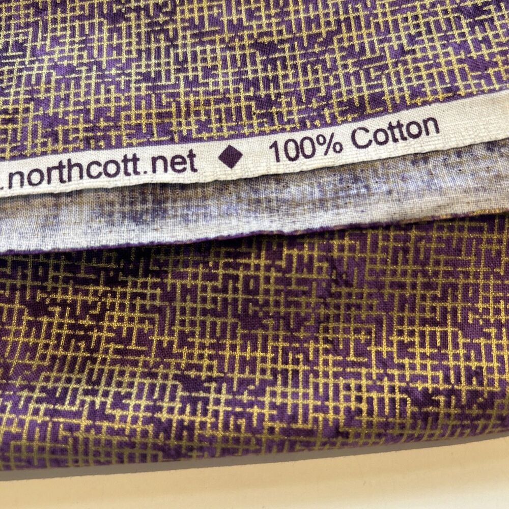 Tulip Garden Purple Gold Cotton Quilting Fabric Ro Gregg Northcott 1 Yard